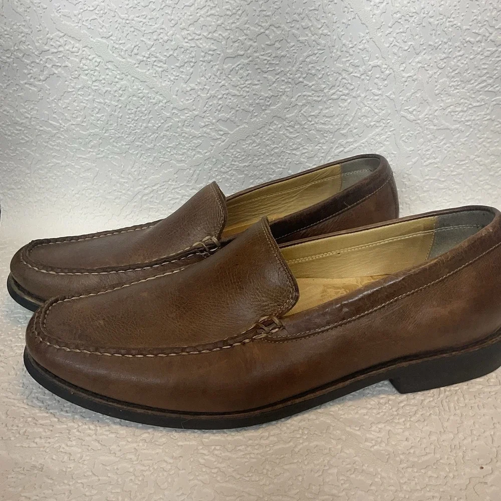 JOHNSTON MURPHY Casual Dress Shoes Cognac‎ Brown Leather Driver Loafer Size 10M